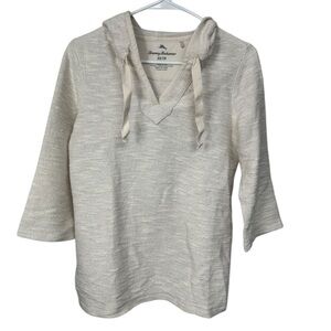 Tommy Bahama Midas Touch Cream Metallic Beach Hoodie XS